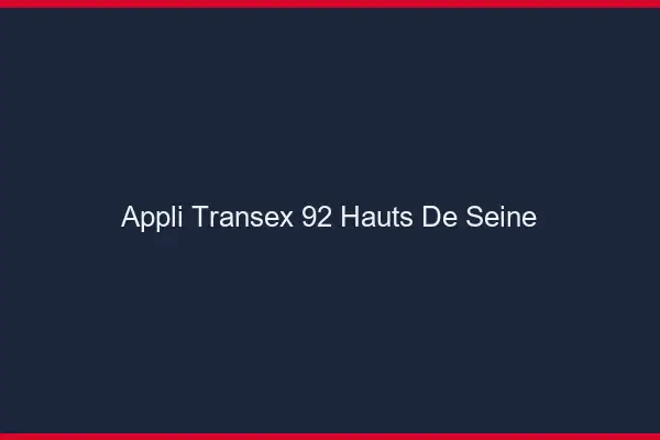 Appli Transex 92 Hauts De Seine