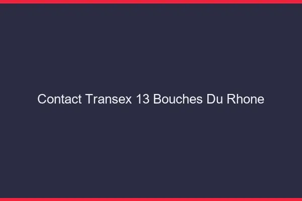 Contact Transex 13 Bouches Du Rhone