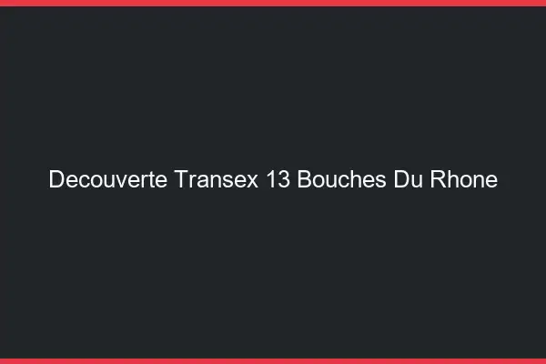Découverte Transex 13 Bouches Du Rhone