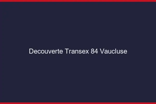 Découverte Transex 84 Vaucluse