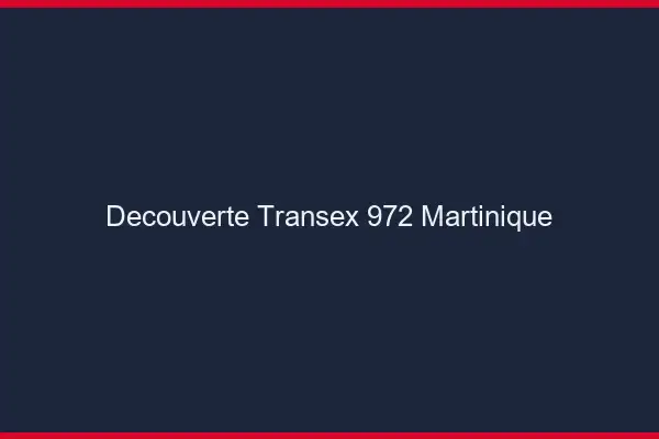 Découverte Transex 972 Martinique