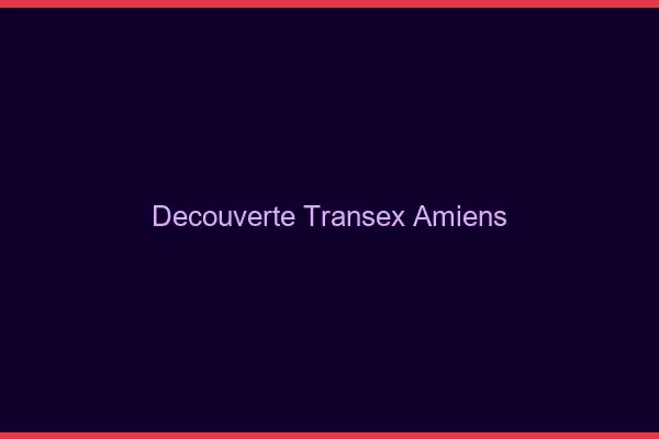 Découverte Transex Amiens