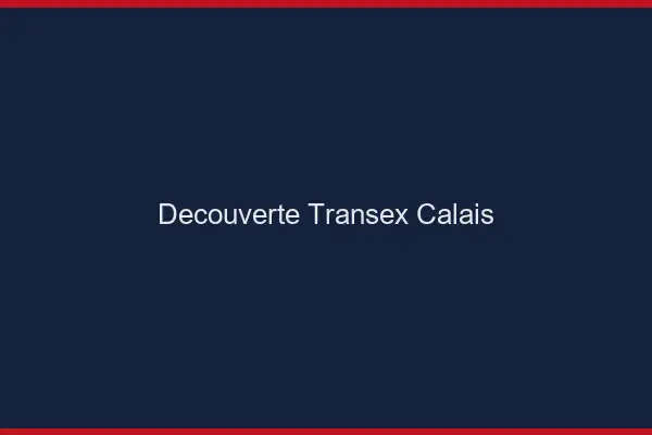 Découverte Transex Calais