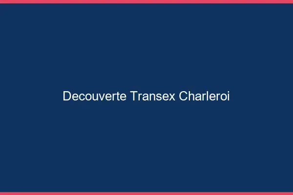 Découverte Transex Charleroi