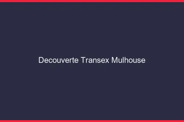 Découverte Transex Mulhouse