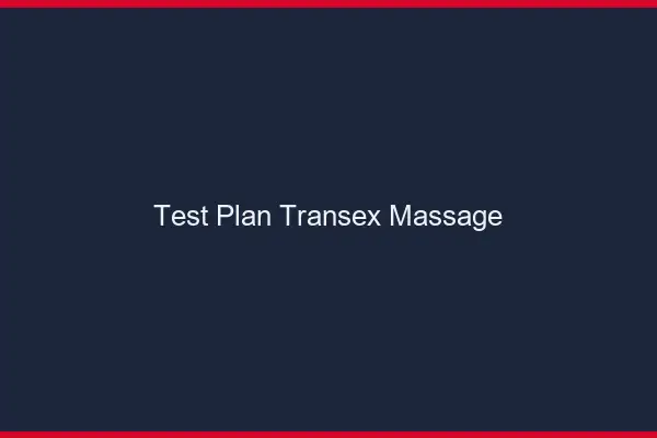 Test plan transex massage
