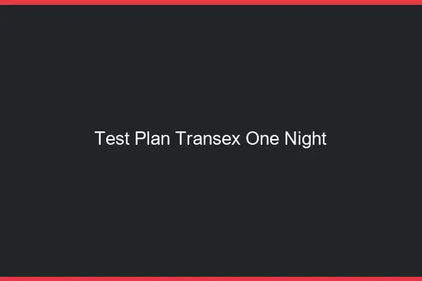 Test plan transex one night